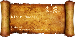 Klein Rudolf névjegykártya
